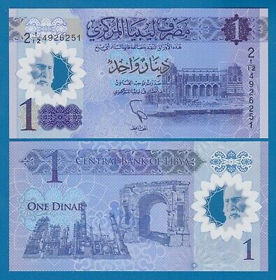 Libya 1 Dinar P New 2019 Unc Polymer Low Shipping! Combine Free! 85