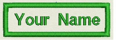 Rectangle Custom Embroidered Name Tag, Biker Patch, Badge 3"x1"