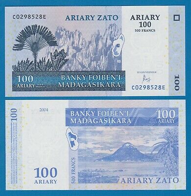 Madagascar 100 Ariary P 86c 2004 Unc Sign 7 Low Shipping! Combine Free! P 86 C