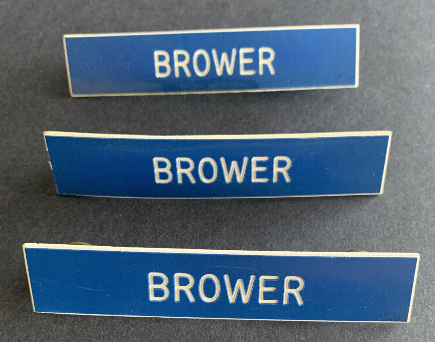 Brower Name Badge Lot Of 3