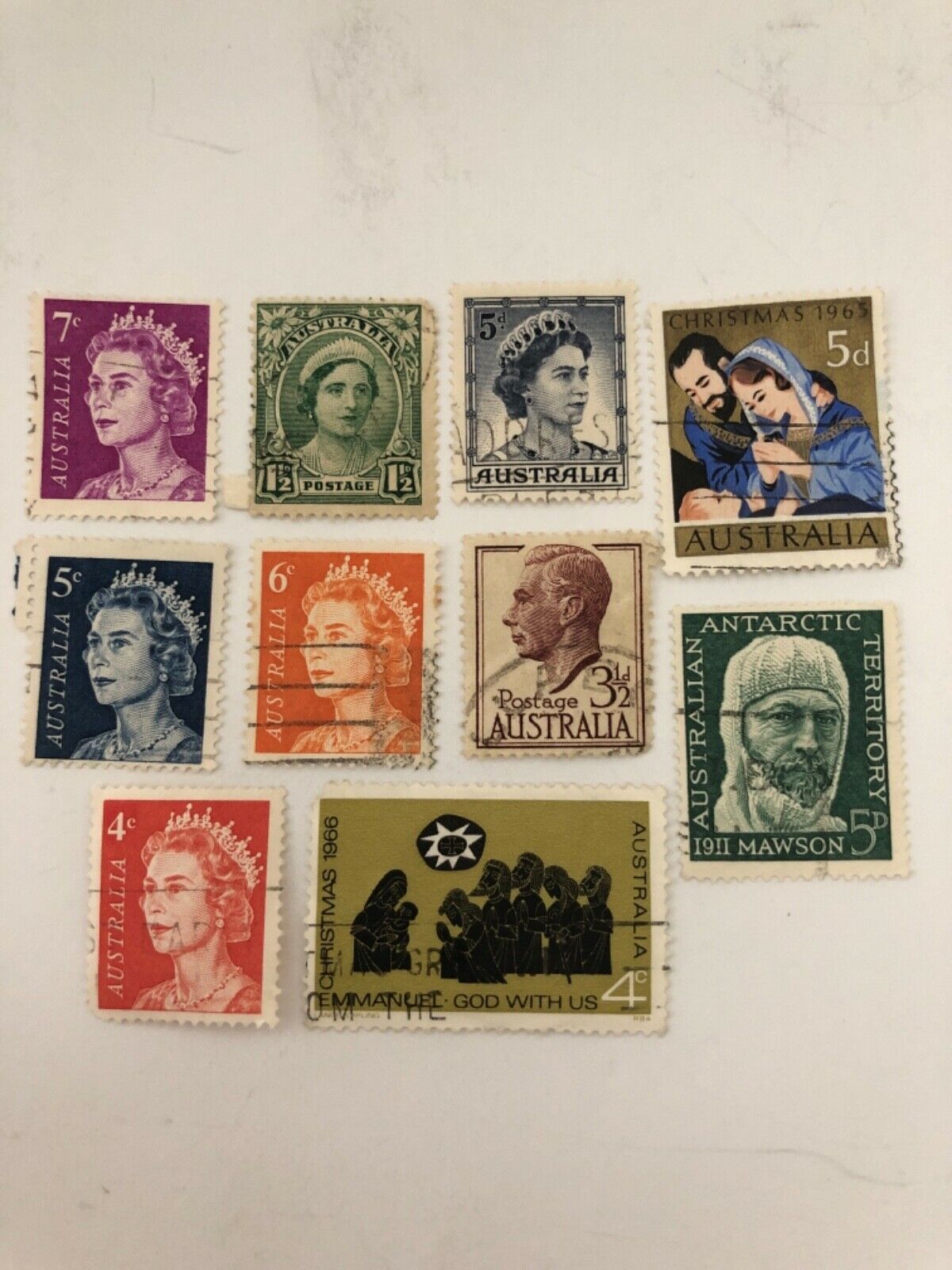 Australia Postage Stamps Used Lot Of (10)