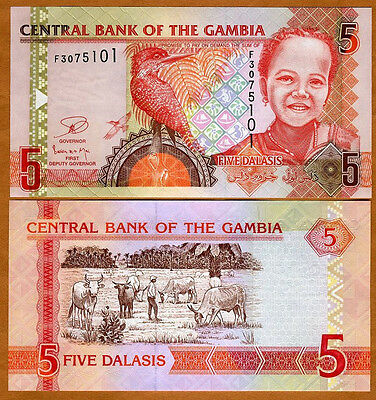 Gambia, 5 Dalasis, Nd (2006), 2013 Issue, P-25c Unc