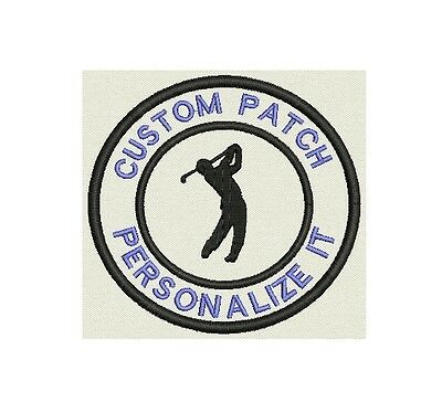 Golf Custom Embroidered Name Tag, Patch, Badge 3.5" Iron On
