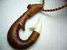 Genuine Koa Wood Hawaiian Jewelry Fish Hook Pendant Choker/necklace  # 45007